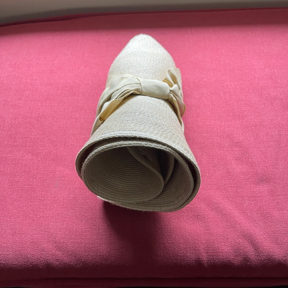 Aqua Foldable/Packable Straw Hat - image 5